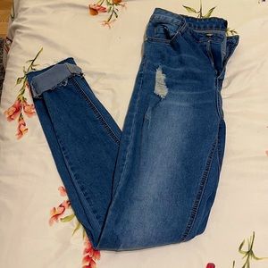 Missguided Tall Size US 8 medium wash denim jeans